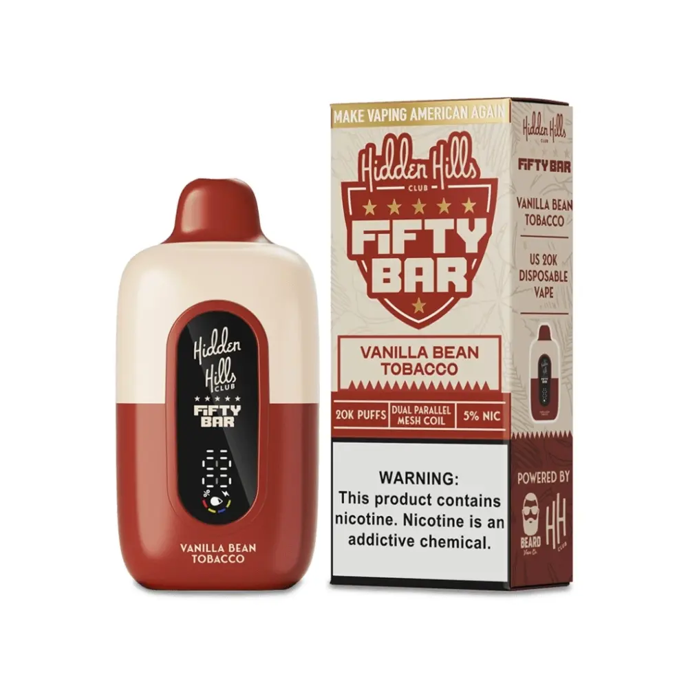 [Q-2001-02] FIFTY BAR 20000 PUFFS DISPOSABLE 5PK 16ML (Vanilla Bean Tobacco)