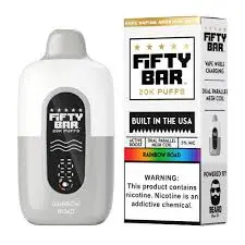 [Q-2001-15] FIFTY BAR 20000 PUFFS DISPOSABLE 5PK 16ML (Rainbow Road)