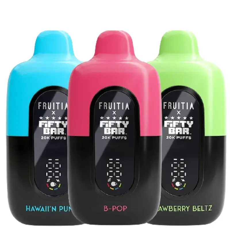 [Q-4466-10] Fifty Bar FRUITIA 20K Puffs 5pk (SOUTHERN TOBACCO)
