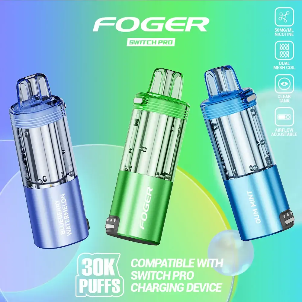 [Q-4718-25] Foger Switch Pro 30K POD 18ml 5PK (Pink & Blue)