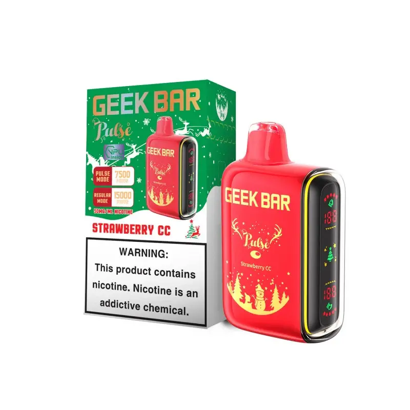 [Q-2069-29] GEEK BAR PULSE 15000 PUFF 16ML 5PK (Strawberry CC)