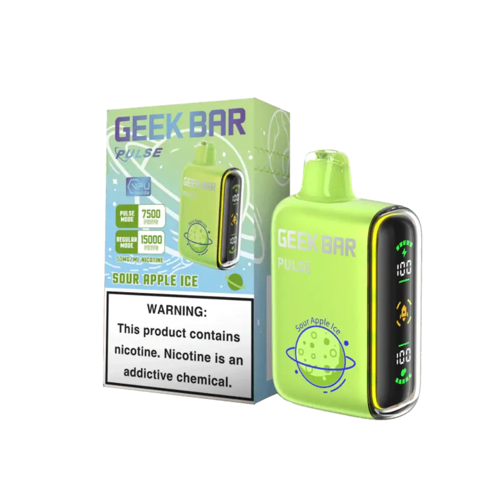 [Q-2069-13] GEEK BAR PULSE 15000 PUFF 16ML 5PK (Sour Apple Ice)