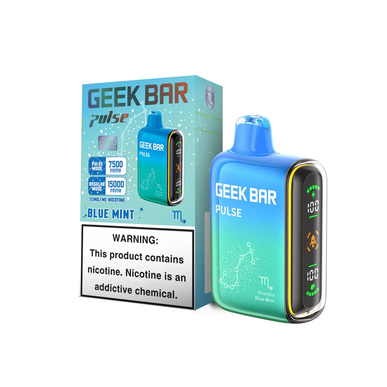 [Q-2069-27] GEEK BAR PULSE 15000 5PK 16ML (Blue Mint)