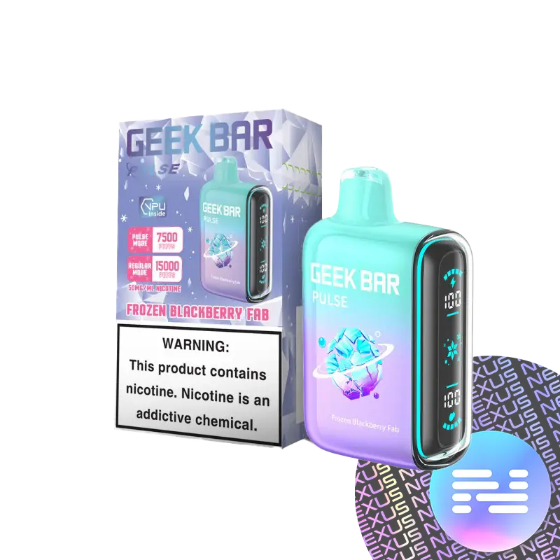 [Q-2070-05] GEEK BAR PULSE DISPOSABLE VAPE 15000 PUFFS 5PK 16ML FROZEN (Blackberry Fab)