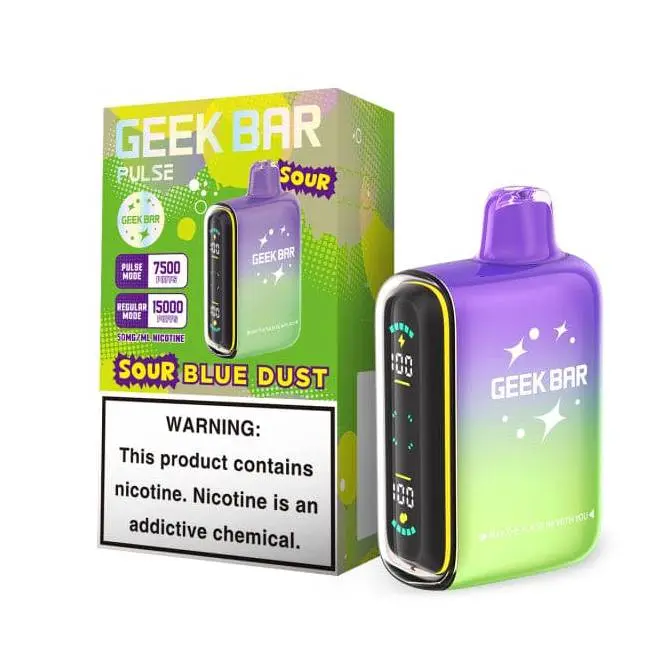 [Q-2072-01] GEEK BAR PULSE 15000 PUFFS 5PK 16ML SOUR (Sour Blue Dust)