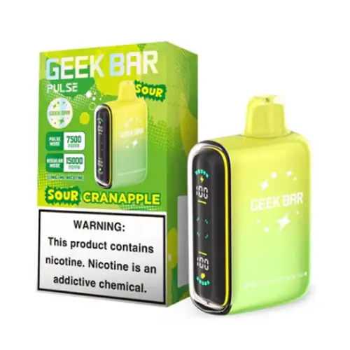 [Q-2072-02] GEEK BAR PULSE 15000 PUFFS 5PK 16ML SOUR (Sour Cranapple)