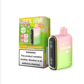 [Q-2072-04] GEEK BAR PULSE 15000 PUFFS 5PK 16ML SOUR (Sour Strawberry)