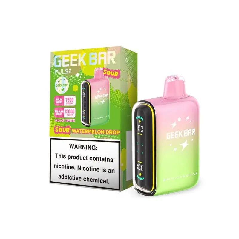 [Q-2072-05] GEEK BAR PULSE 15000 PUFFS 5PK 16ML SOUR (Sour Watermelon Drop)