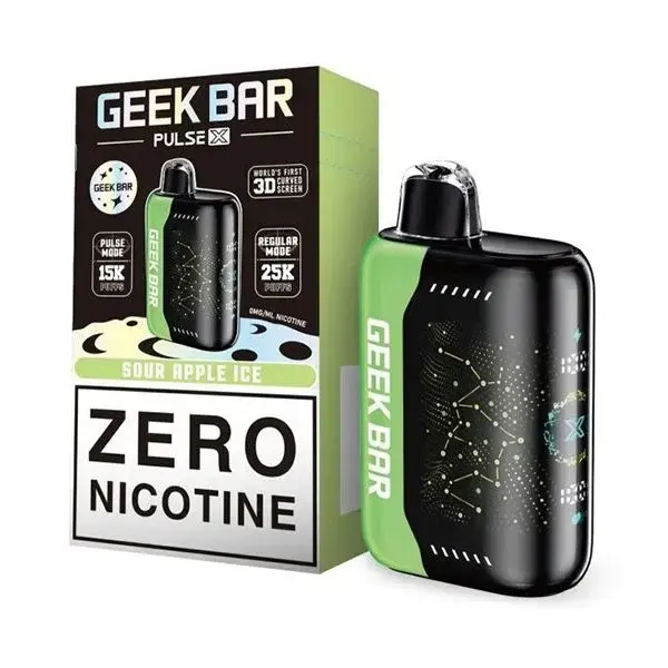 [Q-4738-02] GEEK BAR PULSE X 25K 0% NIC 18ML 5PK (Sour Apple Ice)