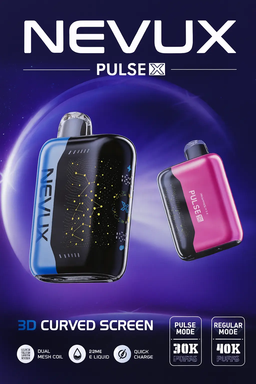 [T-1459-10] Geek Nevux Plus X Disposable 40K Puff 22ML 5PK (kiwi Passion Fruit Guava)