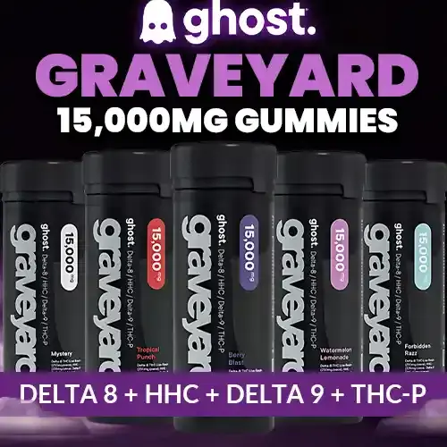 [T-1346-04] ghost Graveyard Gummies 15,000mg 4CT Jar (Forbidden Razz)
