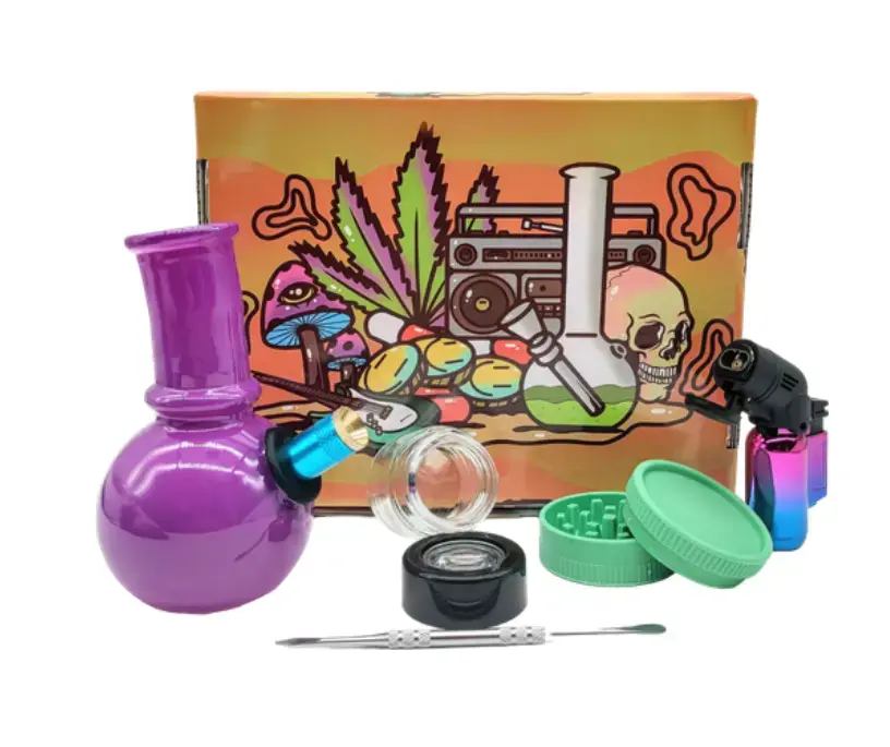 [T-1491-02] Glass Bottle Biodegradable Cigarette Grinder Set (lab tools)