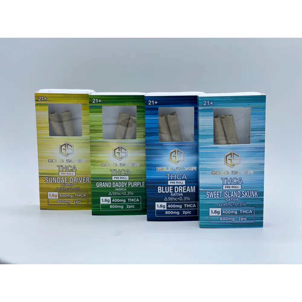 [T-1073-07] GOLD SILVER THC-A PRE-ROLL 2IN1 1.8G (Purple Urkle Hybrid)