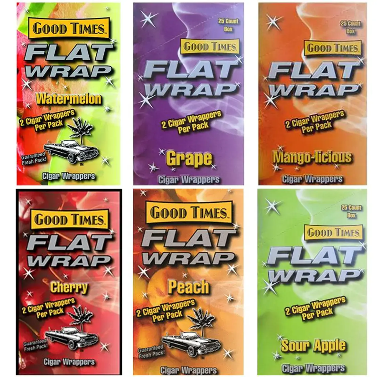 [T-1562-12] Good Time Flat Wraps 25CT (Sour Apple)