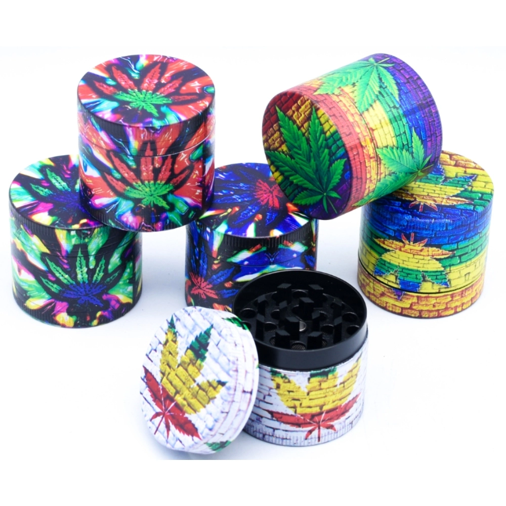 GRINDER 40MM WEED LEAFE DESIGN MULTI COLOR