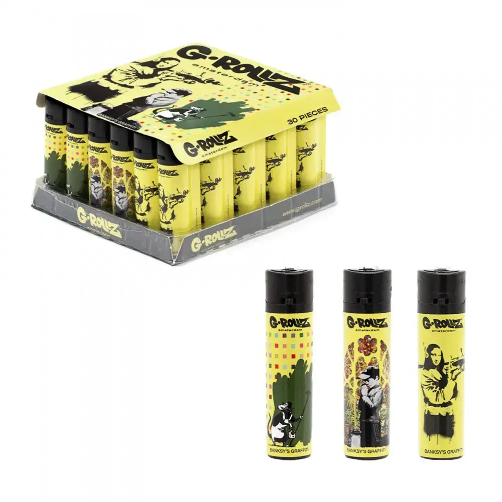[Q-4360-03] G-Rollz | Banksy's Graffiti Lighters 30pcs in Display (Mona Lisa)