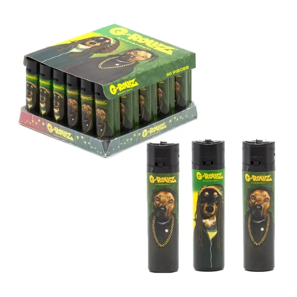 [Q-4360-10] G-Rollz | Banksy's Graffiti Lighters 30pcs in Display (Snoop/BobMarley Dog)