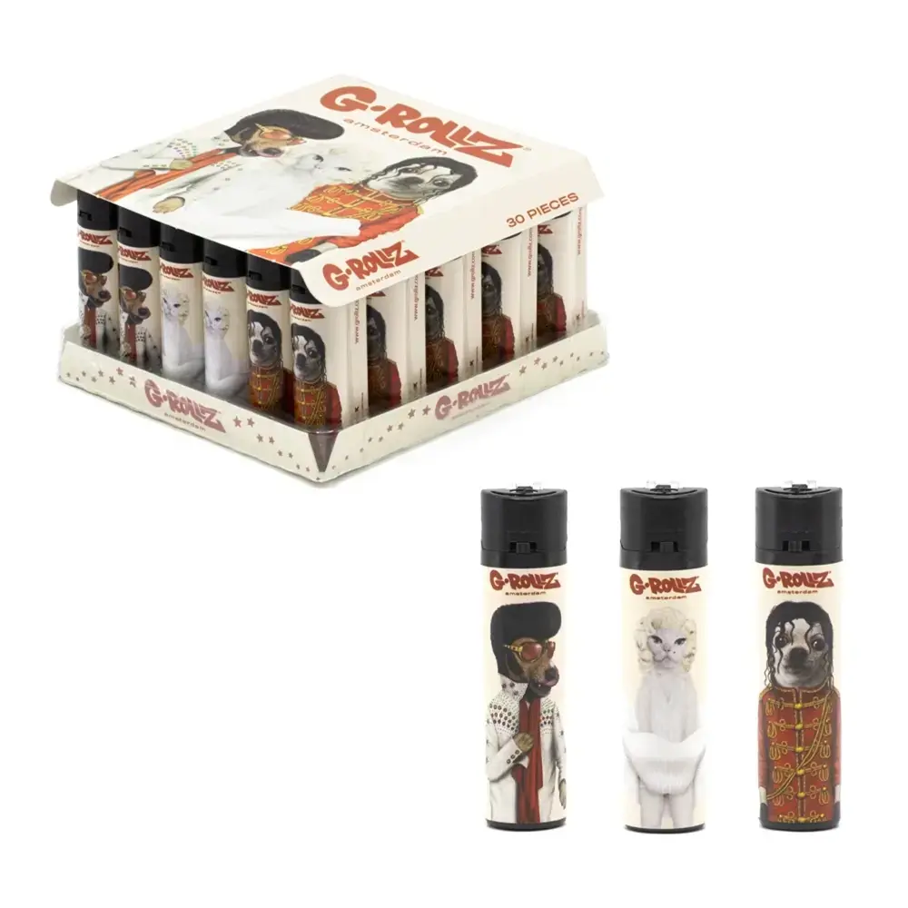 [Q-4360-11] G-Rollz | Banksy's Graffiti Lighters 30pcs in Display (Elvis/MJ Dog)