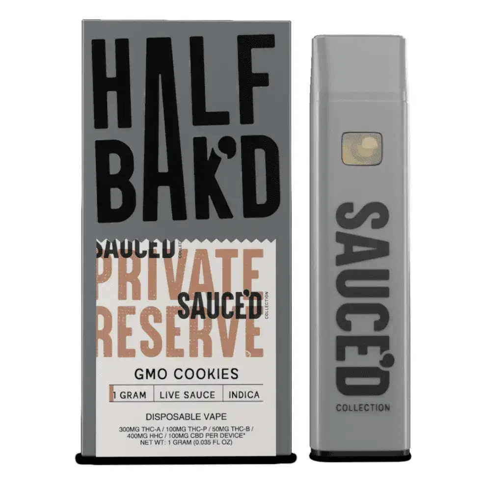 [T-1310-02] HALF BAK'D PRIVATE RESERVE 1G DISPOSABLE 5CT (Gmo Cookies)