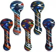 [Q-2395] HAND PIPE 4" AMERICAN COLOR ROD (5 GLASS FILTER)