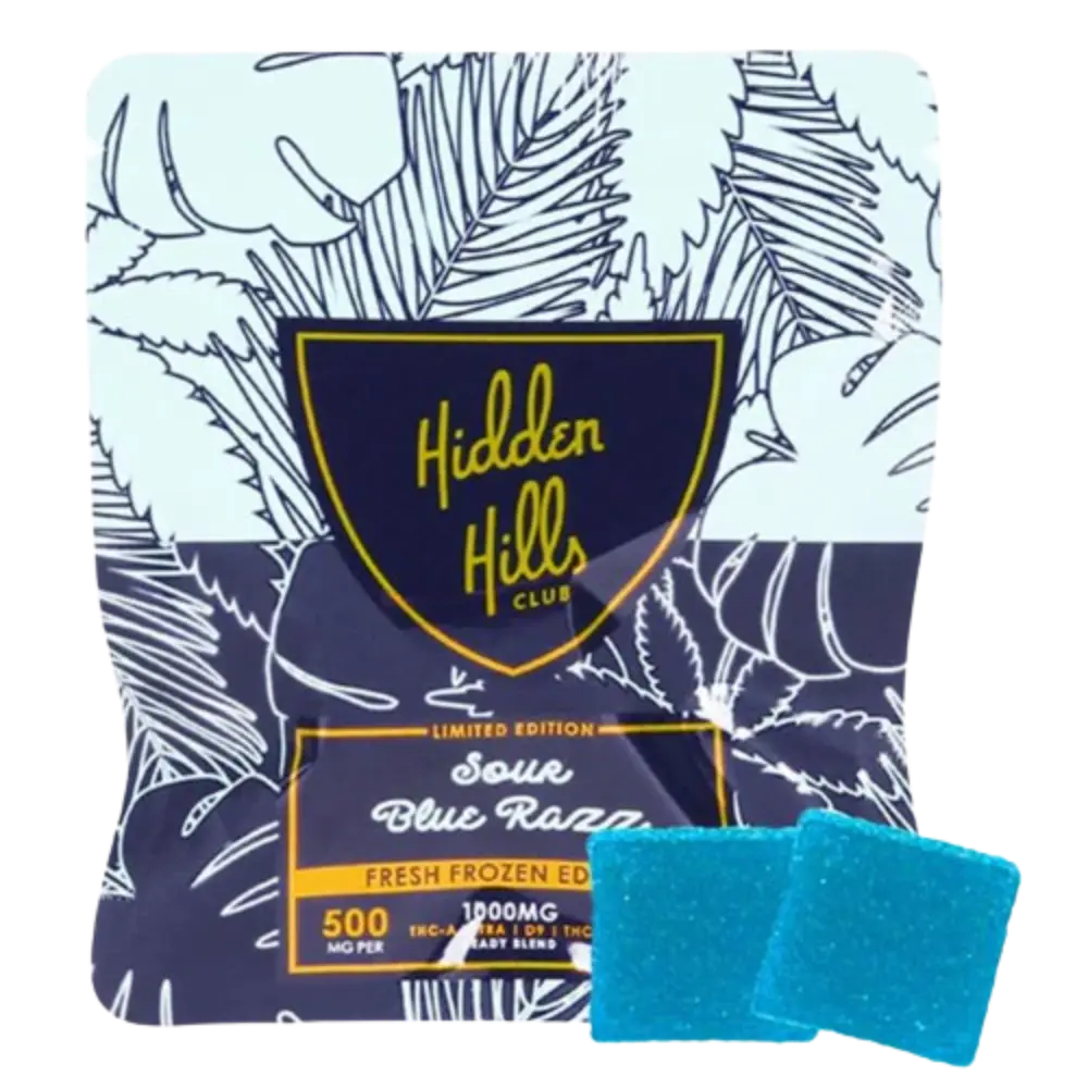 [T-1100-01] HIDDEN HILLS 30CT HEADY BLEND GUMMY (Sour Blue Razz)