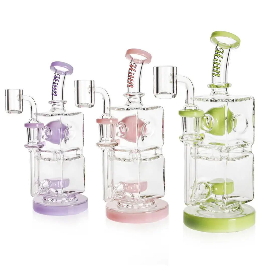 [T-1391-02] Hittn Glass Water Pipe 14mm Quartz Banger Glass DAB Rig (HIT133)