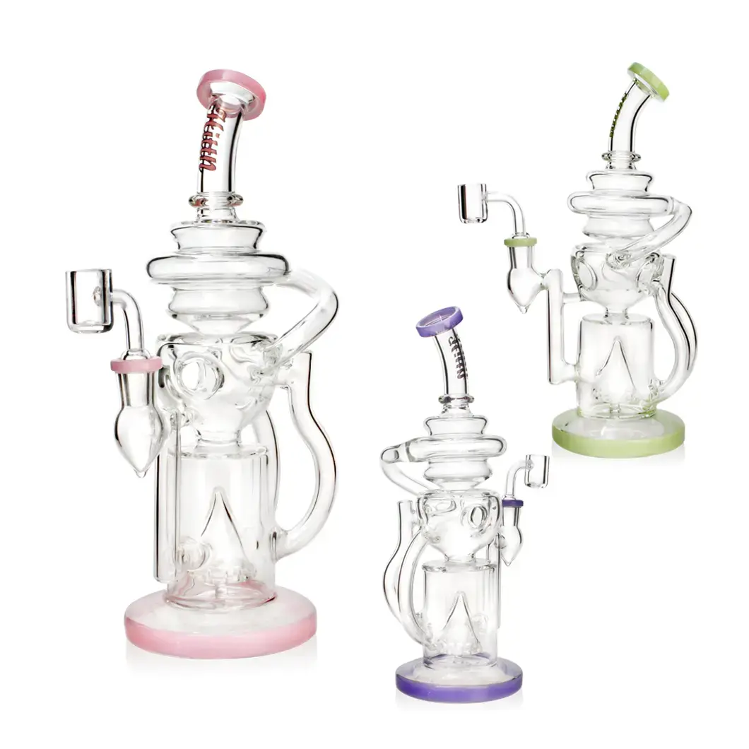 [T-1391-03] Hittn Glass Water Pipe 14mm Quartz Banger Glass DAB Rig (HIT132)