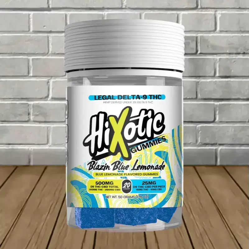 [T-1340-02] Hixotic Delta 9 THC + CBD Gummies 500mg (Blazin Blue Lemonade)