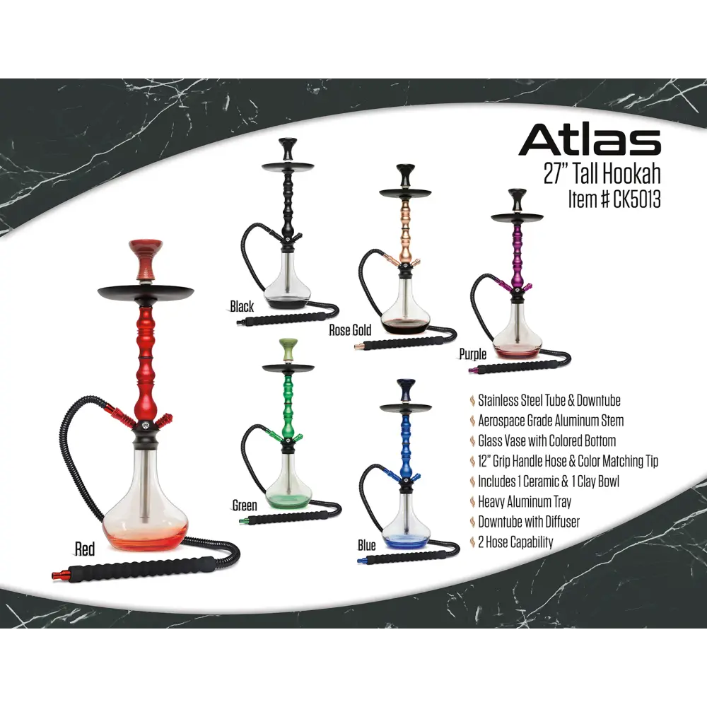 HOOKAH B.Y.O. 27" ATLAS CLICK TECHNOLOGY 1 HOSE