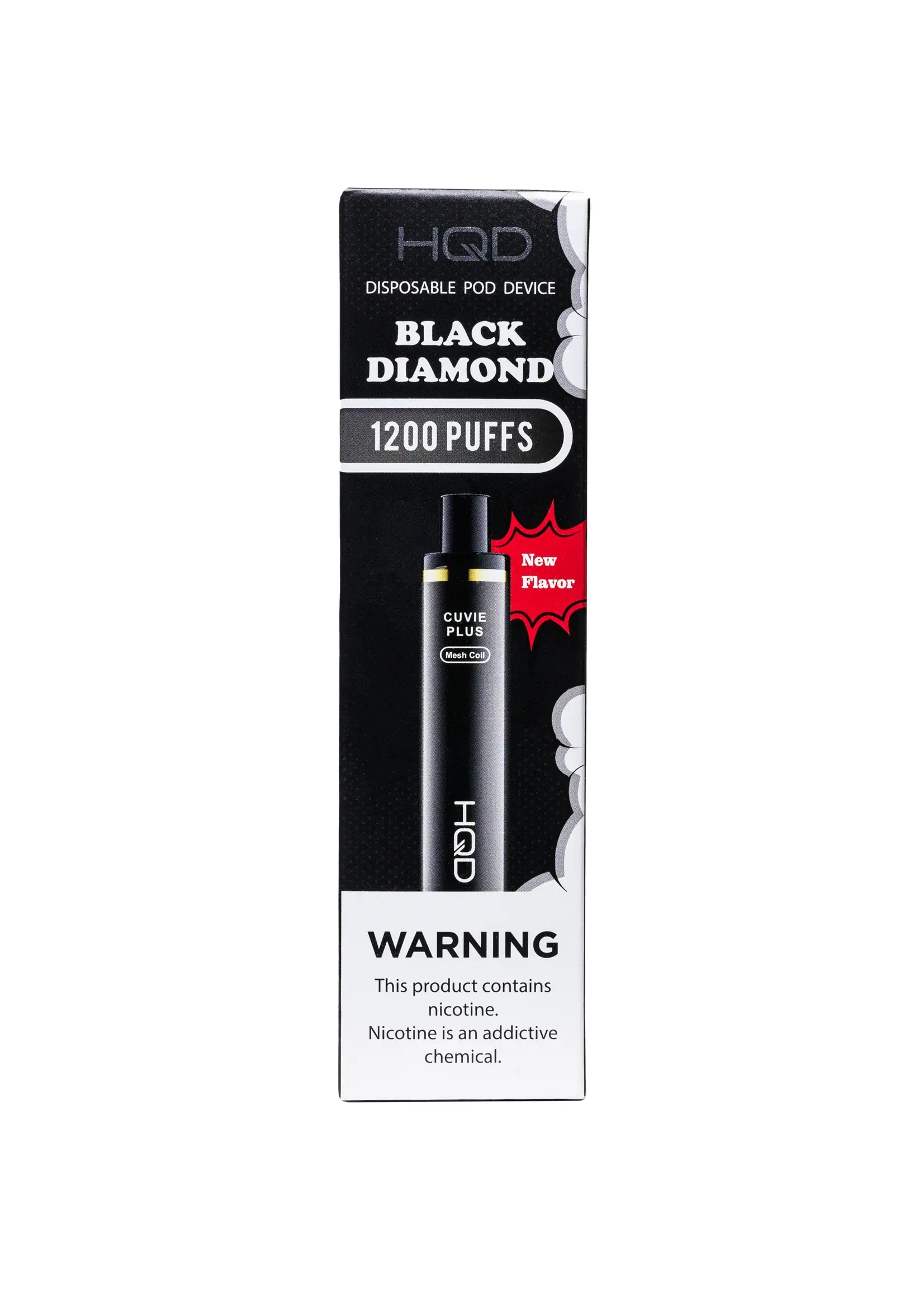 [Q-4725-18] HQD CUVIE Plus Disposable Vapes 5ML 6PK 1200 Puff (Black Diamond)