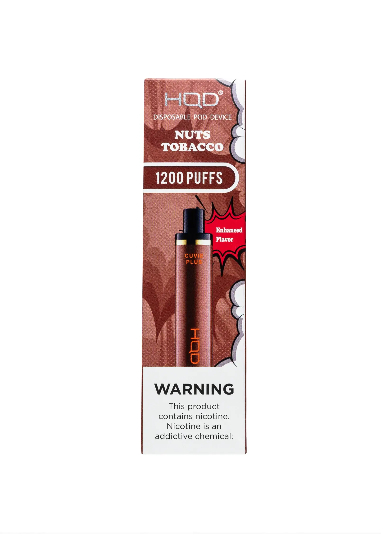 [Q-4725-21] HQD CUVIE Plus Disposable Vapes 5ML 6PK 1200 Puff (Nuts Tobacco)