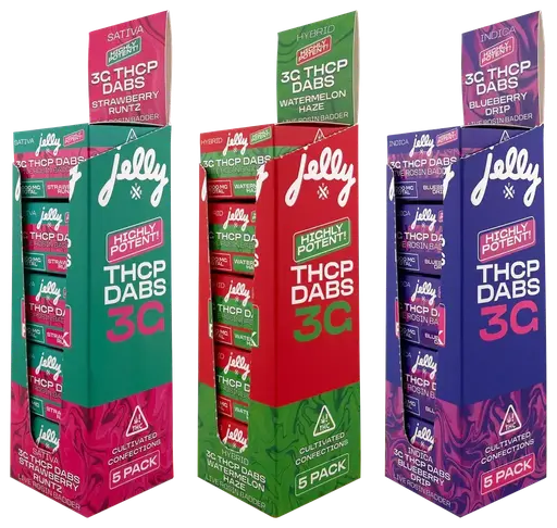[T-1278-02] Jelly THC-P Badder Dab 3G Live Rosin 5PK a Box (Watermelon Haze)