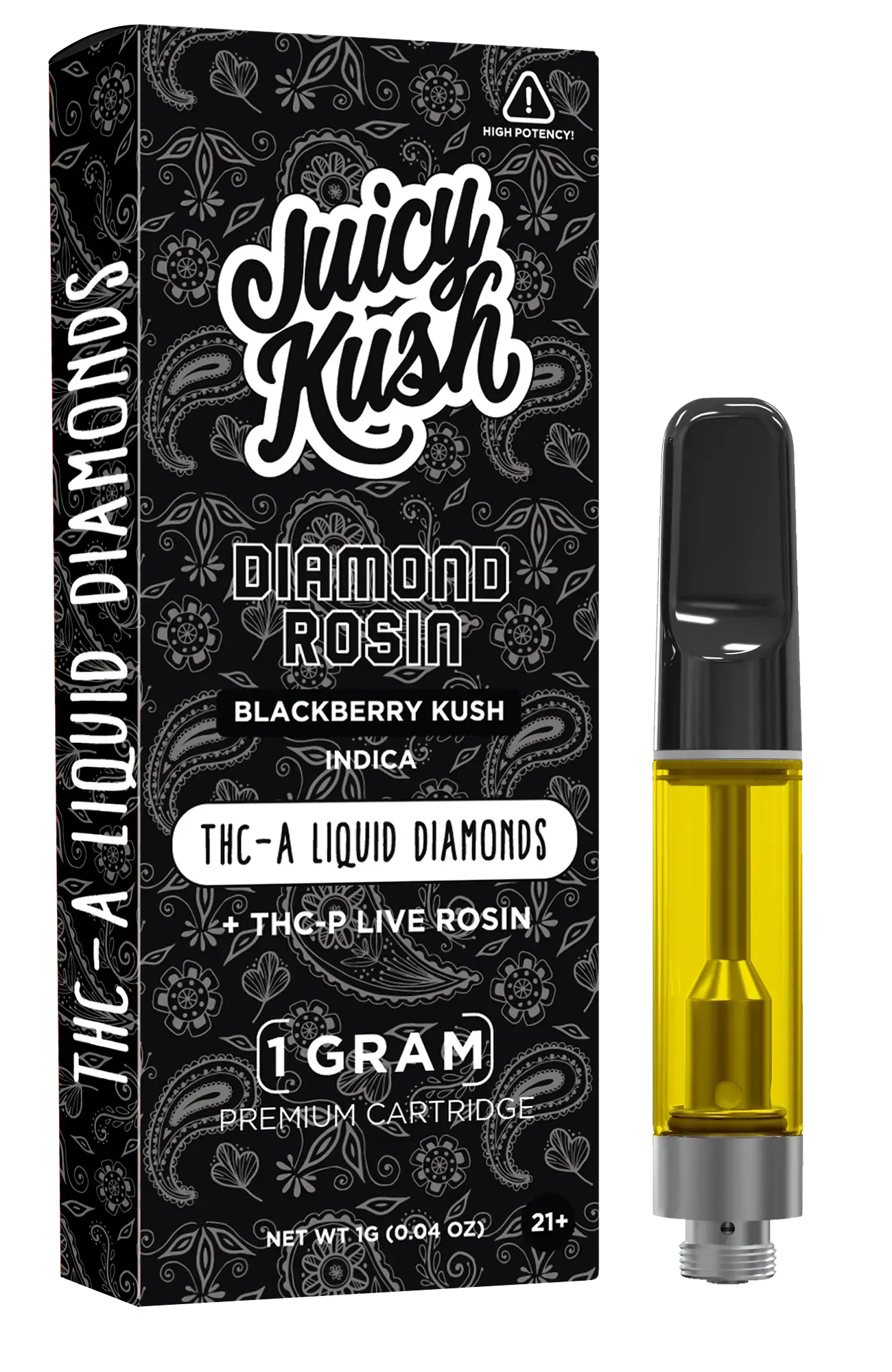 [Q-4255-03] JUICY KUSH 1G Cartridges THC-A THC-P 5PK a BOX (Blackberry Kush)