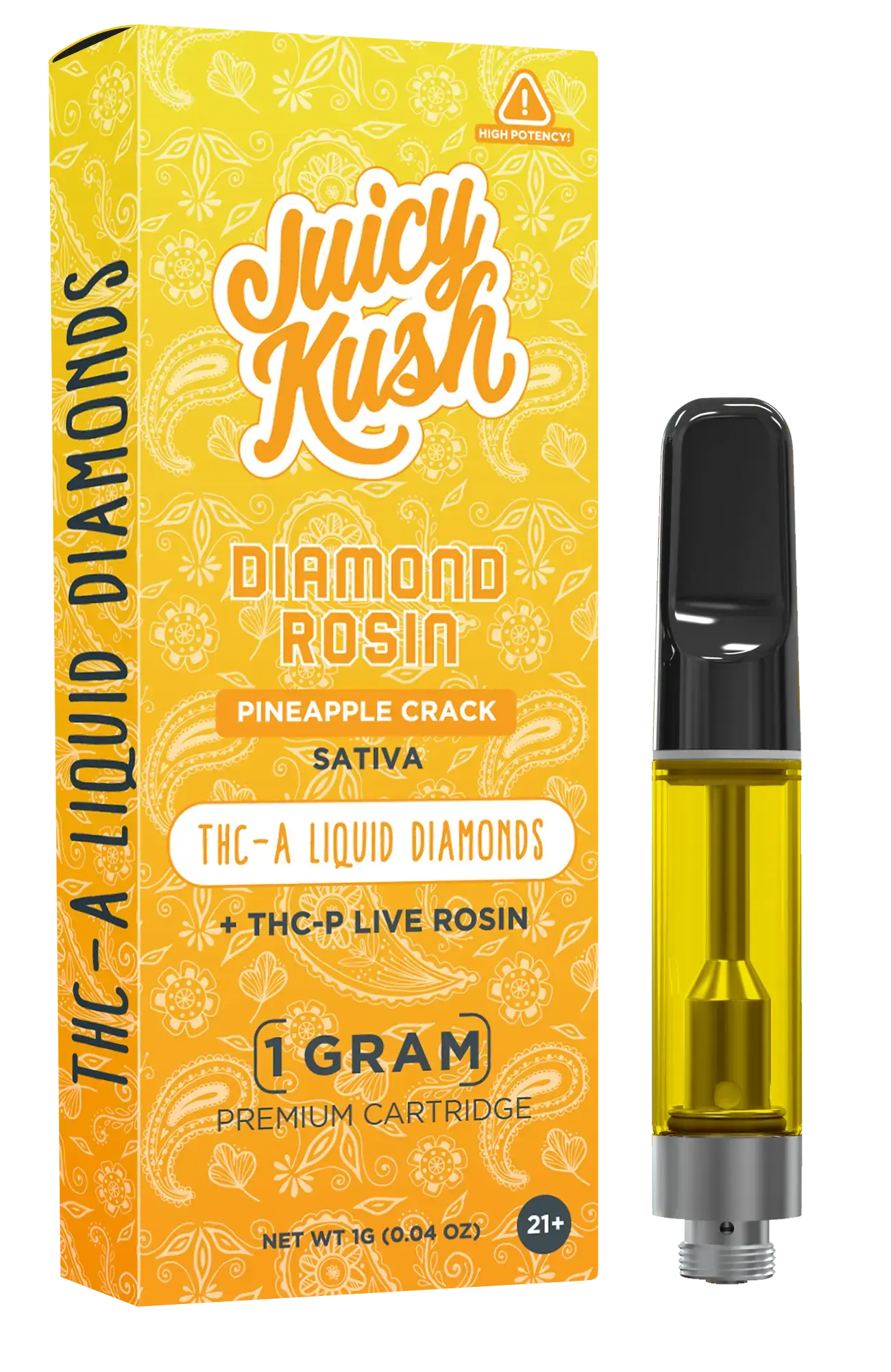 [Q-4255-05] JUICY KUSH 1G Cartridges THC-A THC-P 5PK a BOX (Pineapple Crack)