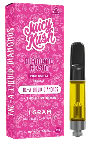 [Q-4255-06] JUICY KUSH 1G Cartridges THC-A THC-P 5PK a BOX (Pink Runtz)