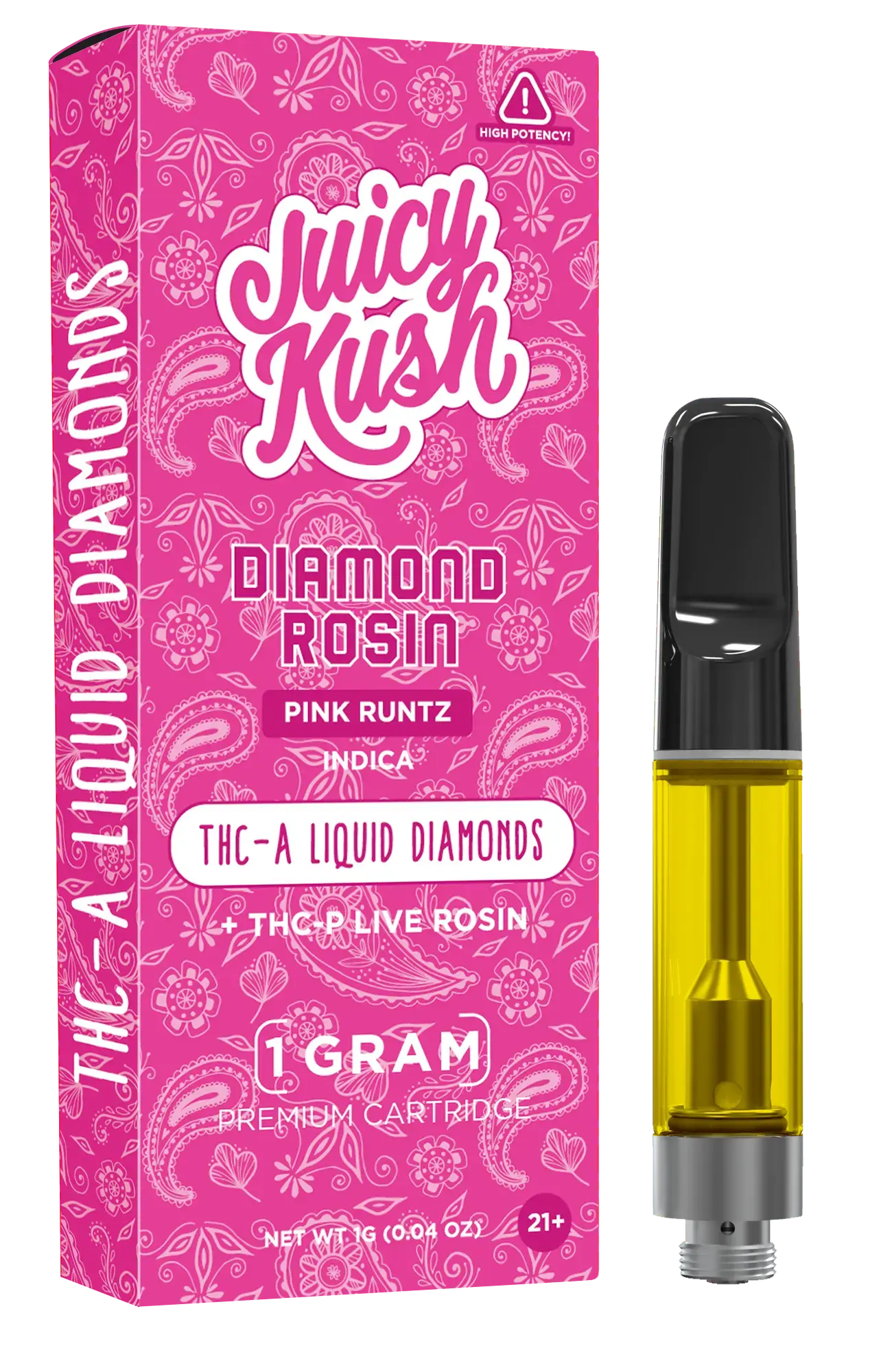 [Q-4255-06] JUICY KUSH 1G Cartridges THC-A THC-P 5PK a BOX (Pink Runtz)