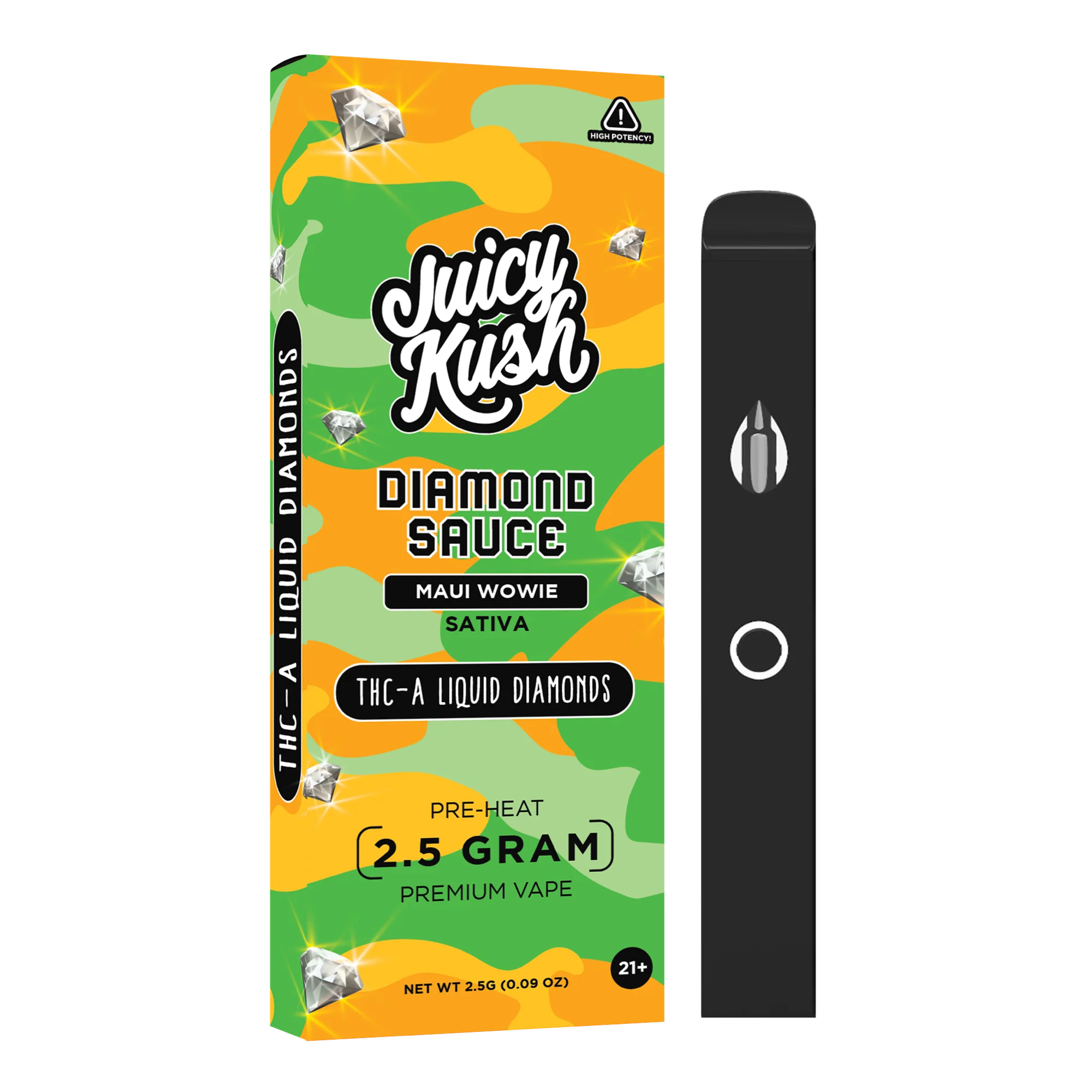 [T-1522-05] Juicy Kush THC-A 2.5g 5ct Disposable (Lemon Haze (Sativa))