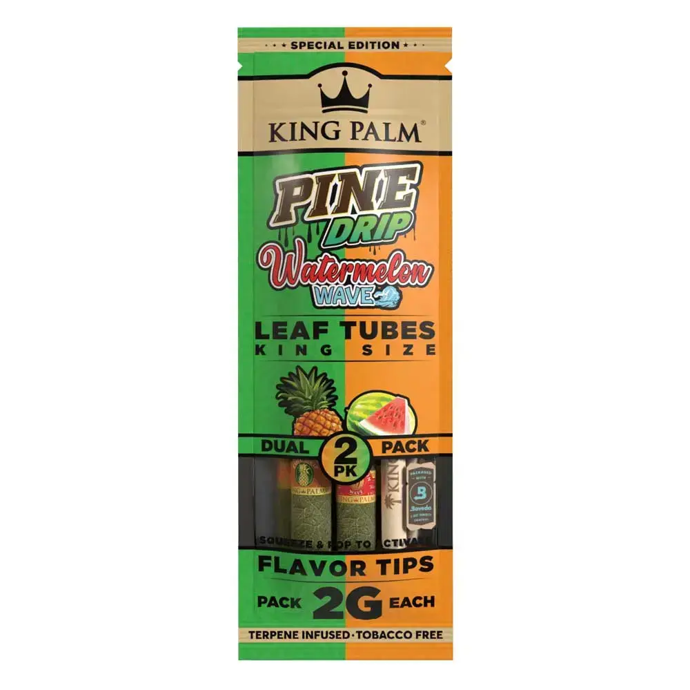 [Q-4567-02] KING PALM DUAL PACK 2PK 20CT (PINE DRIP & WATERMELON WAVE)