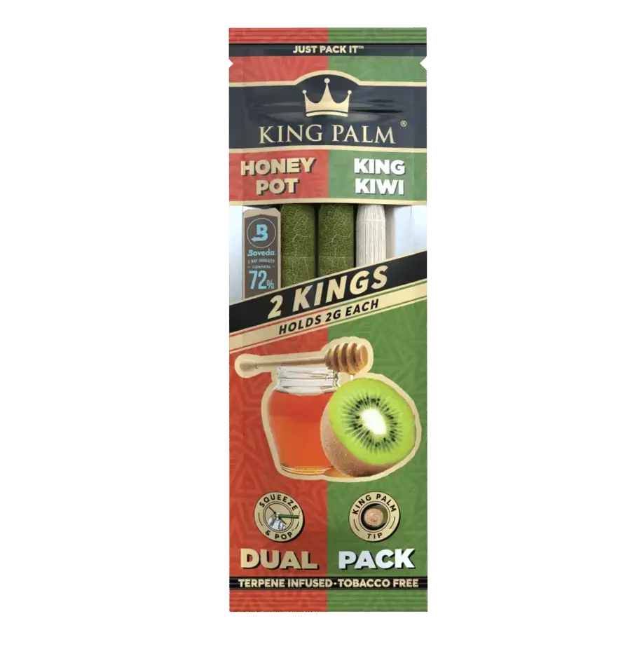 [Q-4567-04] KING PALM DUAL PACK 2PK 20CT (HONEY POT & KING KIWI)
