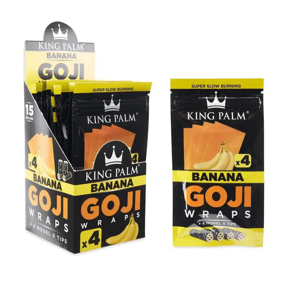 [Q-2704-04] KING PALM GOJI WRAPS 4PACK 15CT (Banana)