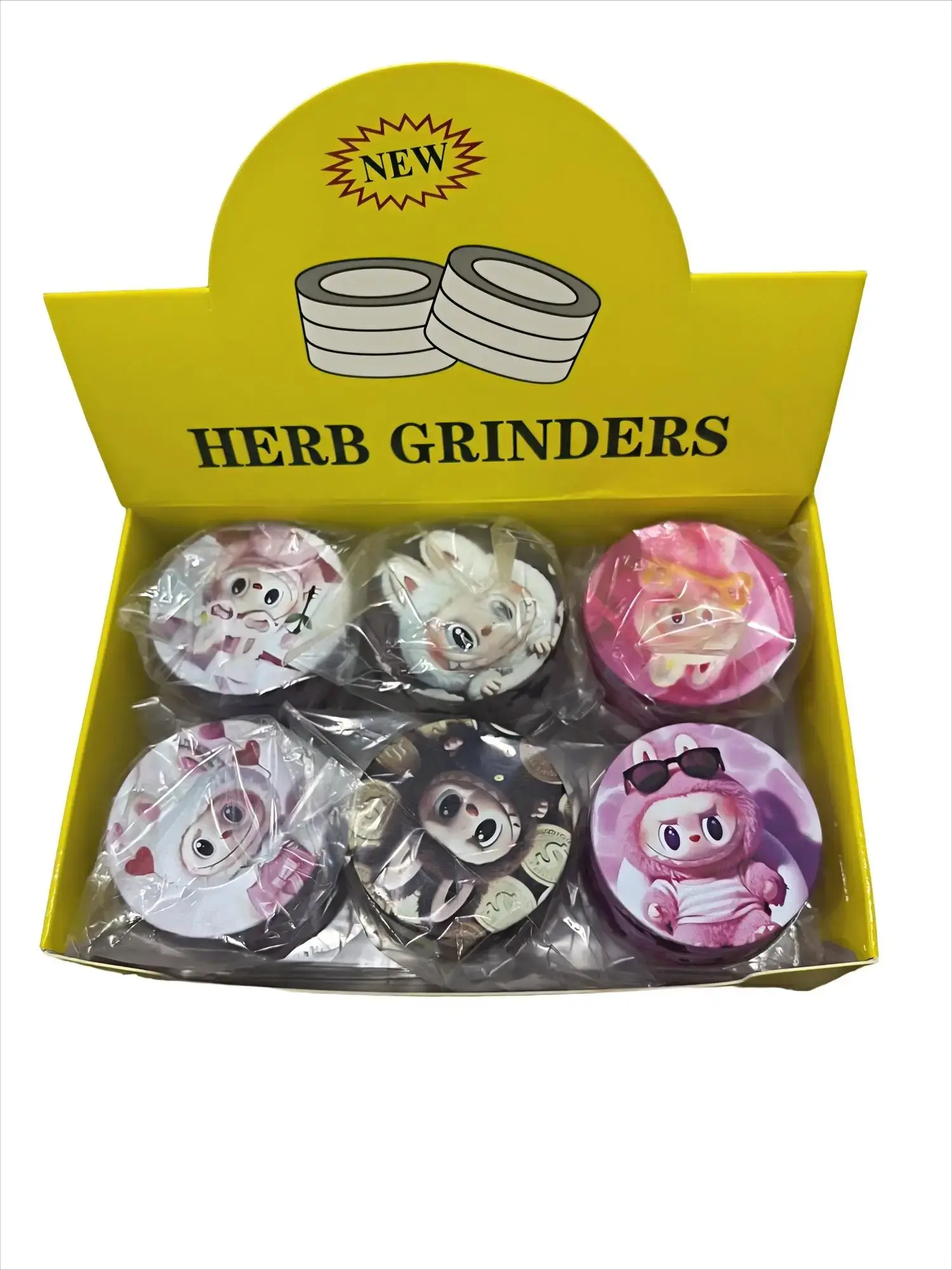 [T-1415-02] Labubu Grinder 6pcs Display (Design 2)
