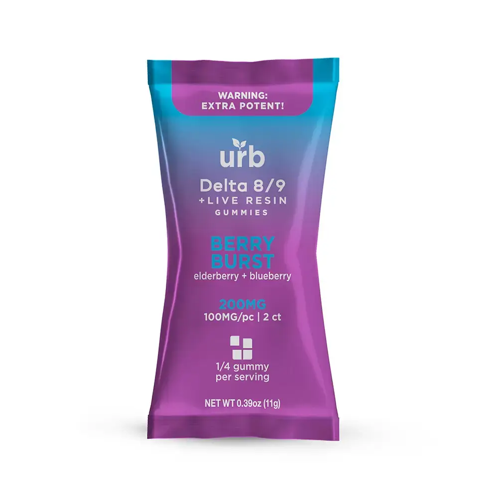 [Q-4394-04] Lifted Made URB 200MG D8/D9 50PK Gummies (Berry Burst)