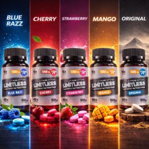 [10156-02] Limitless Platinum Edition 7OH Kratom Extract Tablets 1000mg (Mango)