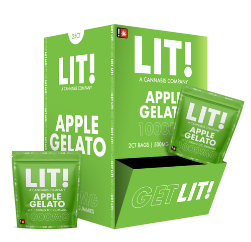 [T-1144-03] LIT GUMMIES 2CT 25PK 1000MG (Mango Kush)