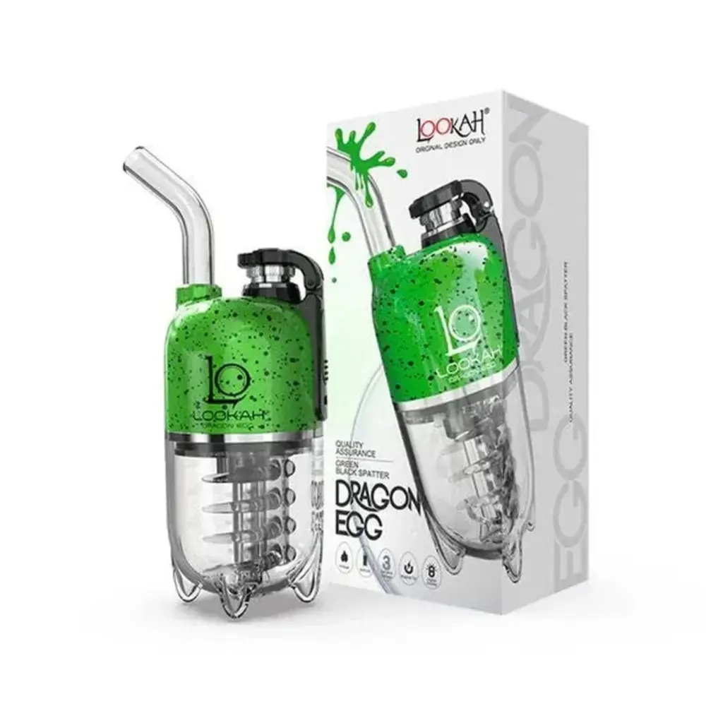 [Q-2746-04] LOOKAH DRAGON EGG E-RIG VAPOR KIT (Green-Black Spatter)