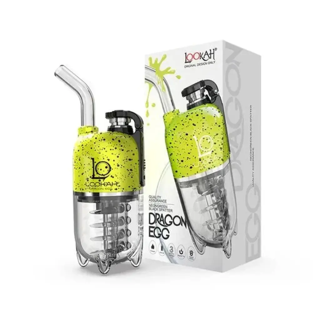 [Q-2746-05] LOOKAH DRAGON EGG E-RIG VAPOR KIT (Neongree-Black Spatter)