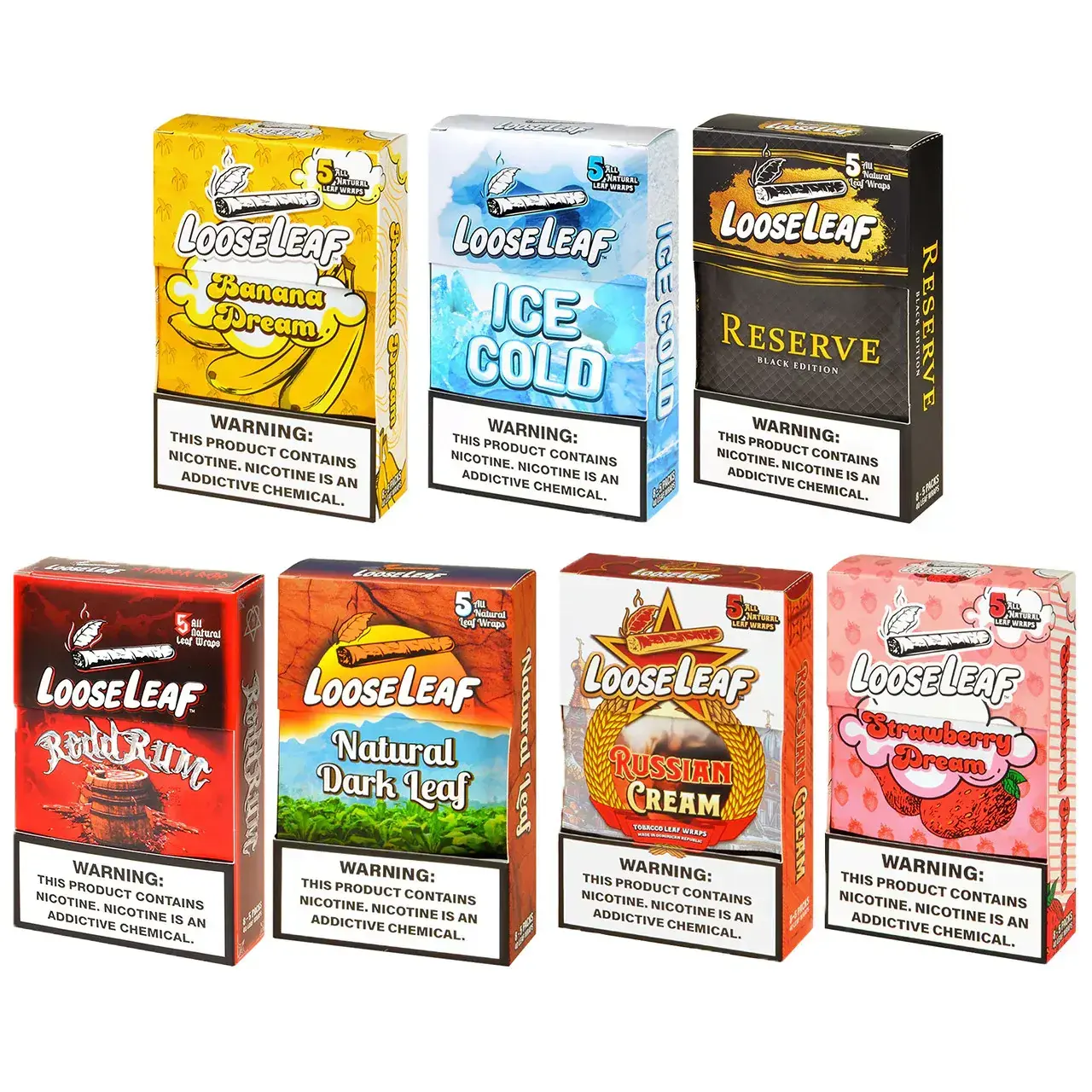 [T-1627-04] LooseLeaf - Cigar Wraps (5ct) - Box of 8 (San Andres)