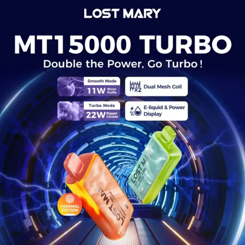 [Q-2772-28] LOST MARY MT15000 5PK 16ML (Frozen White Strawberry)