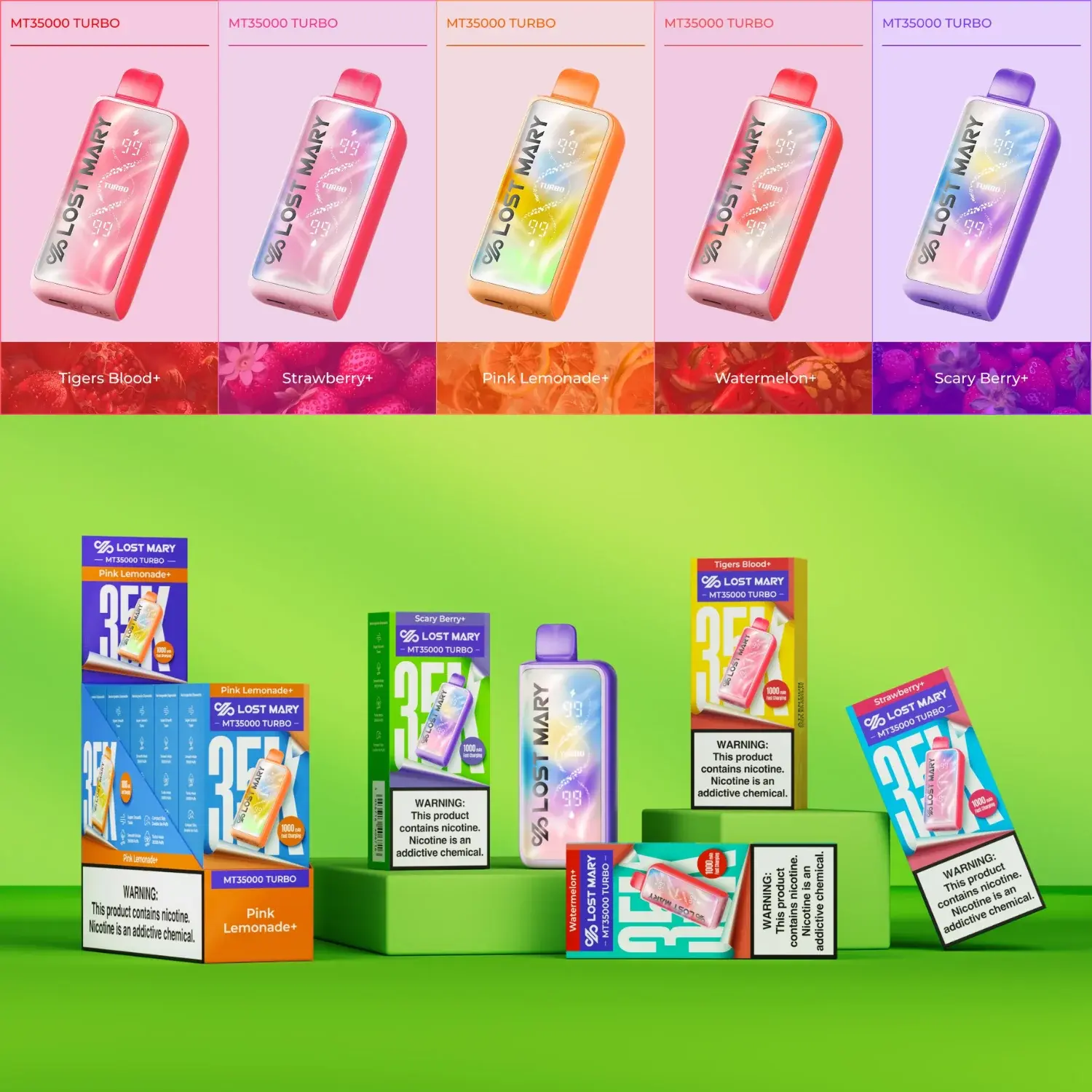 [T-1333-01] LOST MARY MT35000 Turbo 5CT 18ML (PINK LEMONADE)