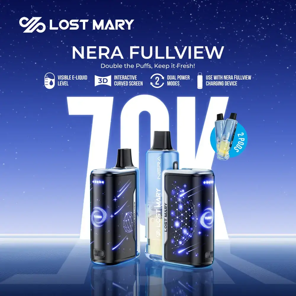 [T-1465-03] Lost Mary Nera Full View POD 70K Puff 24ML 5PK (Blue Razz Ice)
